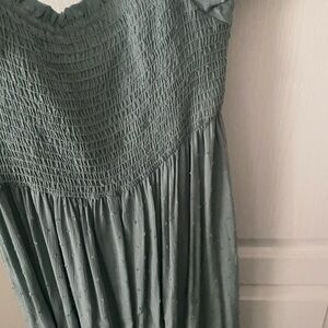 Hello MIZ Smocked Midi Dress in Sage